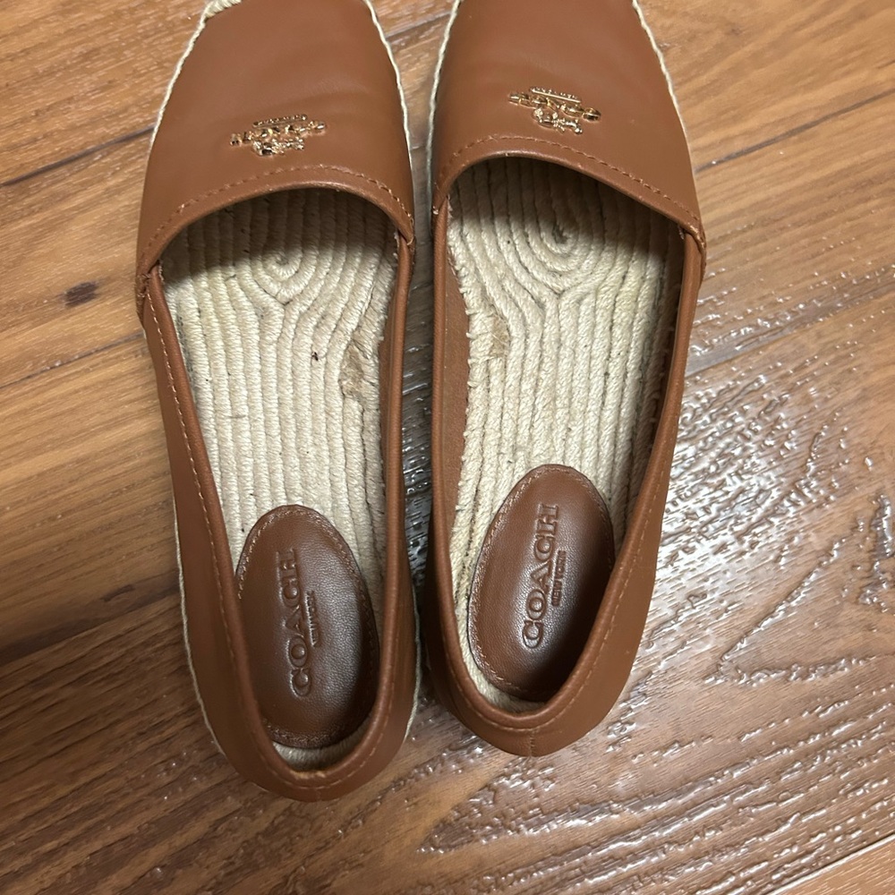 Coach Tan Leather Espadrille Flats - Picture 5 of 5